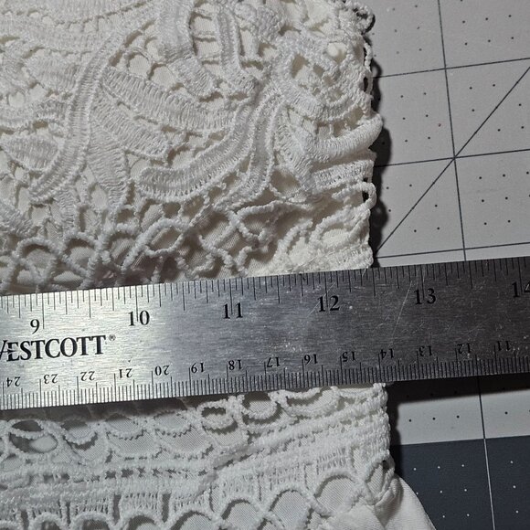 White Crochet Lace Tiered Dress With Open Back & Adjustable Straps - Picture 11 of 13